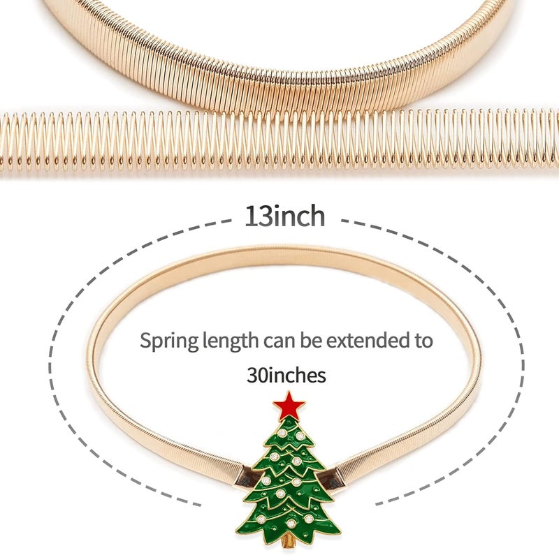 LLPMutu 4 Pack Christmas Curtain Tieback Buckle Aluminum Alloy Spring Design Curtain Holdback Carving Design Christmas Curtain Ties for Drapes Curtain Ties Backs Modern Style Curtain Holdback Decor (Tree) - Image 2